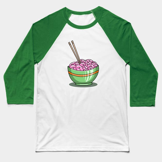 Brain bowl Baseball T-Shirt by RedrockitScott